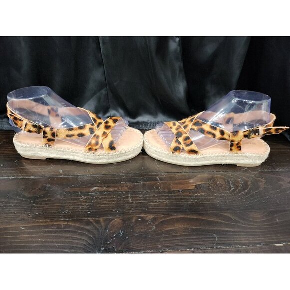 Madewell The Malia Espadrille Sandal In Leopard Calf Hair/Size 7 NWOB - Picture 5 of 10